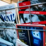 magazines displayed on a rack